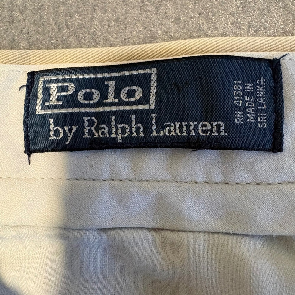 Polo Ralph Lauren Chino Shorts Men 31x10 Khaki Tan Flat Front Cotton Twill Pony - Picture 7 of 13